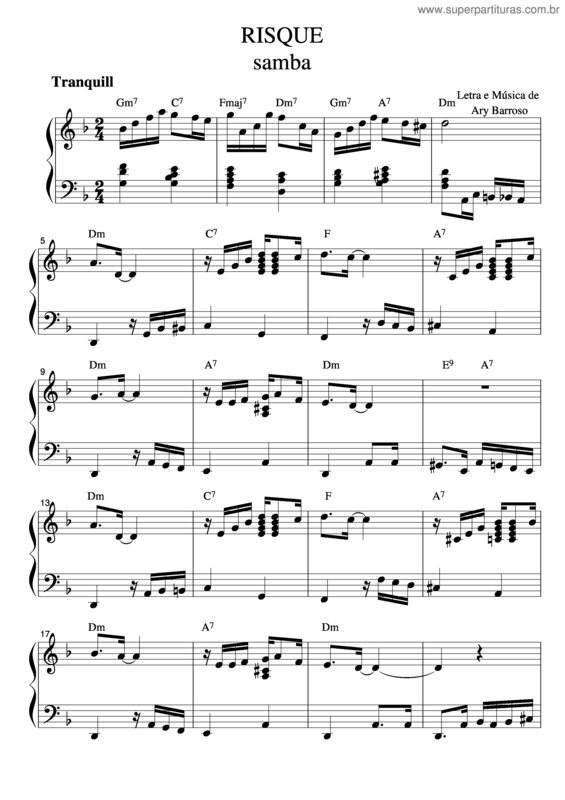 Partitura da música Risque v.8