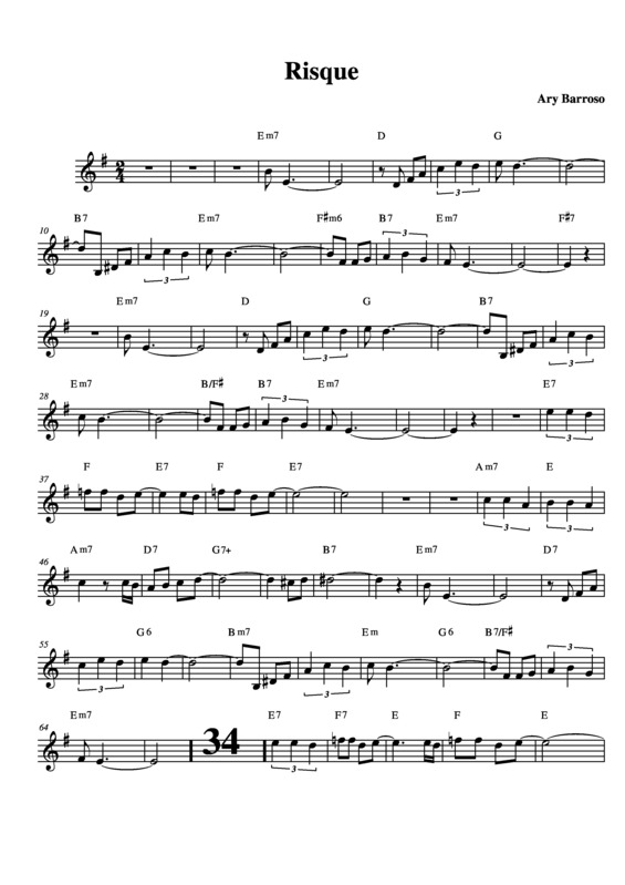 Partitura da música Risque v.9
