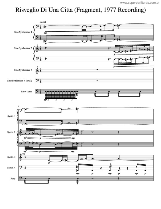 Partitura da música Risveglio Di Una Citta