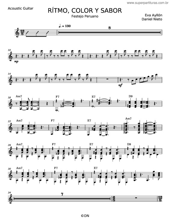 Partitura da música Ritmo, Color Y Sabor – Eva Ayllón