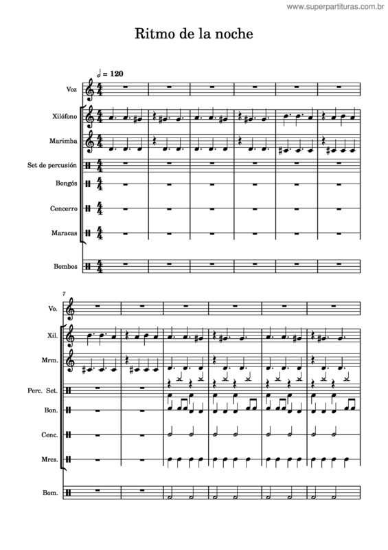 Partitura da música Ritmo De La Noche