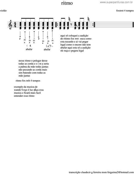 Partitura da música Ritmo De Violão