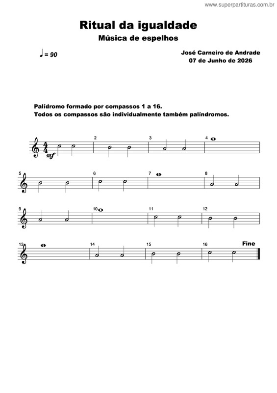 Partitura da música Ritual Da Igualdade