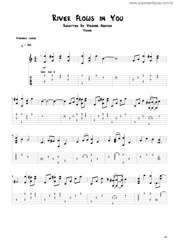 Partitura da música River Flows In You v.2