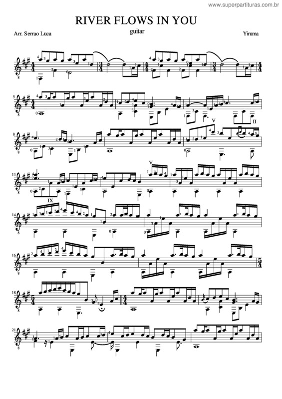 Partitura da música River flows in you v.5