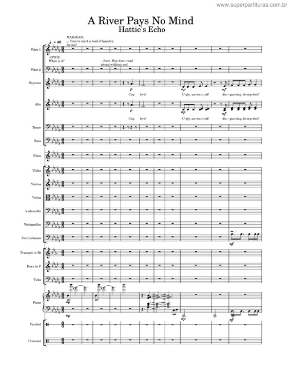 Partitura da música River Pays No Mind v.2