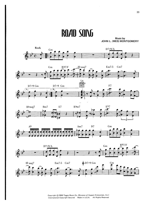 Partitura da música Road Song