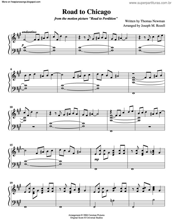 Partitura da música Road To Chicago (Road To Perdition)