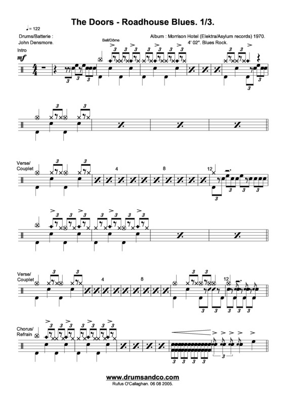 Partitura da música Roadhouse Blues v.2