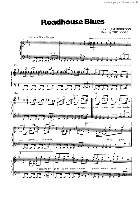 Partitura da música Roadhouse Blues