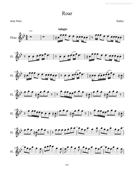 Partitura da música Roar v.2