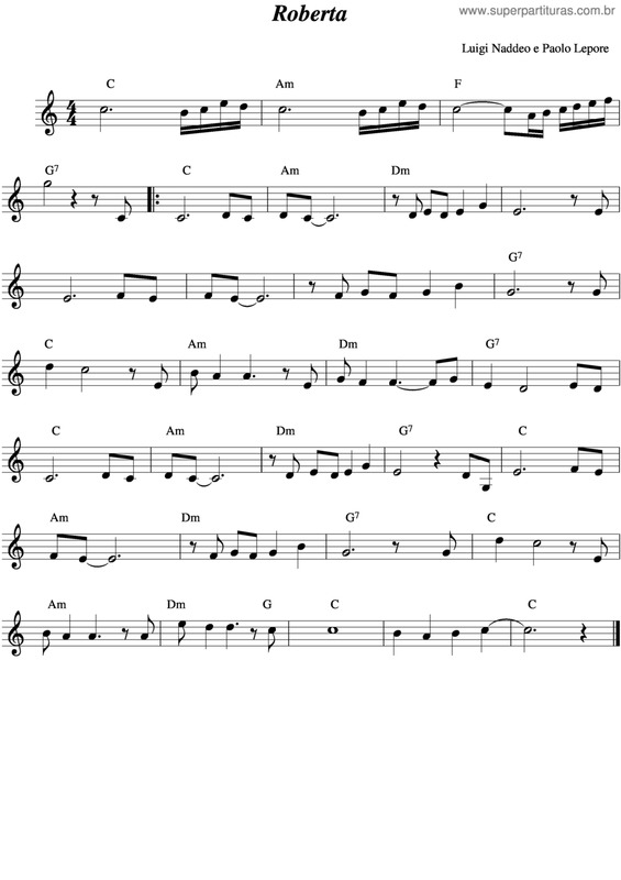 Partitura da música Roberta v.10