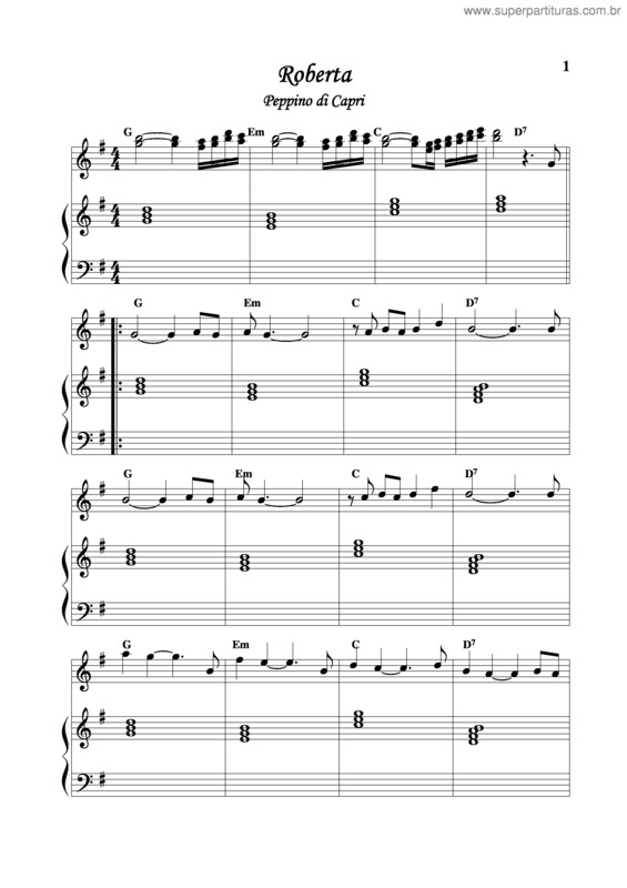 Partitura da música Roberta v.5