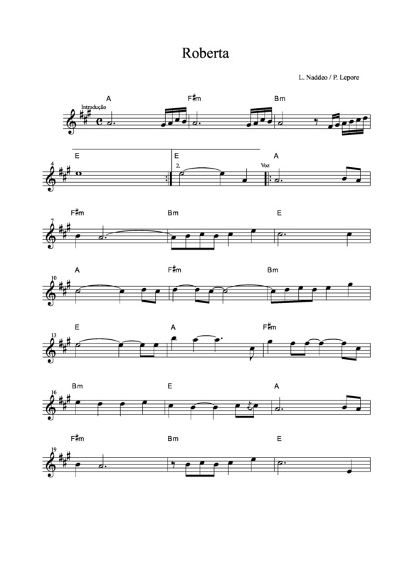 Partitura da música Roberta v.8