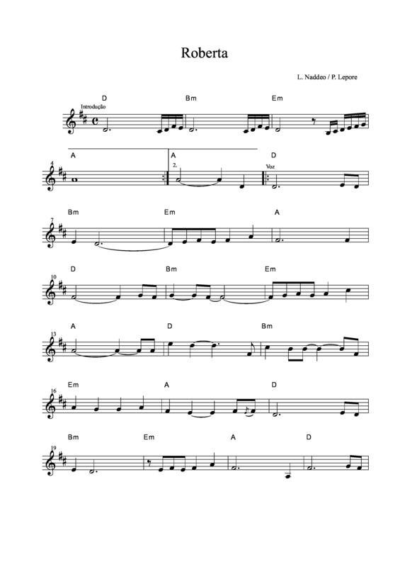 Partitura da música Roberta v.9