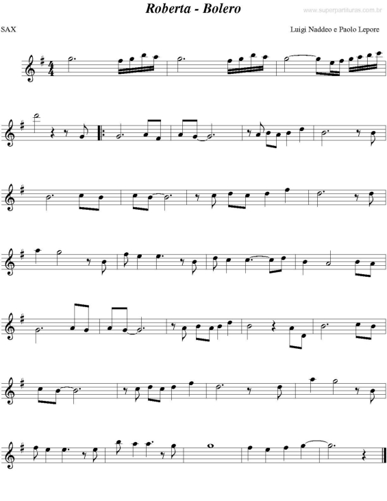 Partitura da música Roberta