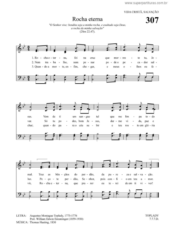 Partitura da música Rocha Eterna - 307 HCC v.2