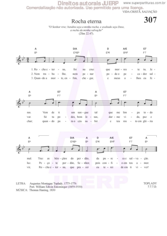 Partitura da música Rocha Eterna - 307 HCC