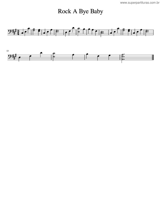 Partitura da música Rock A Bye Baby