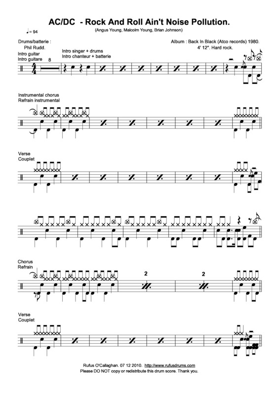 Partitura da música Rock And Roll Ain’t Noise Pollution