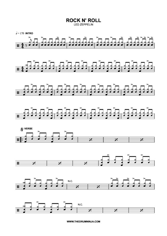 Partitura da música Rock and Roll