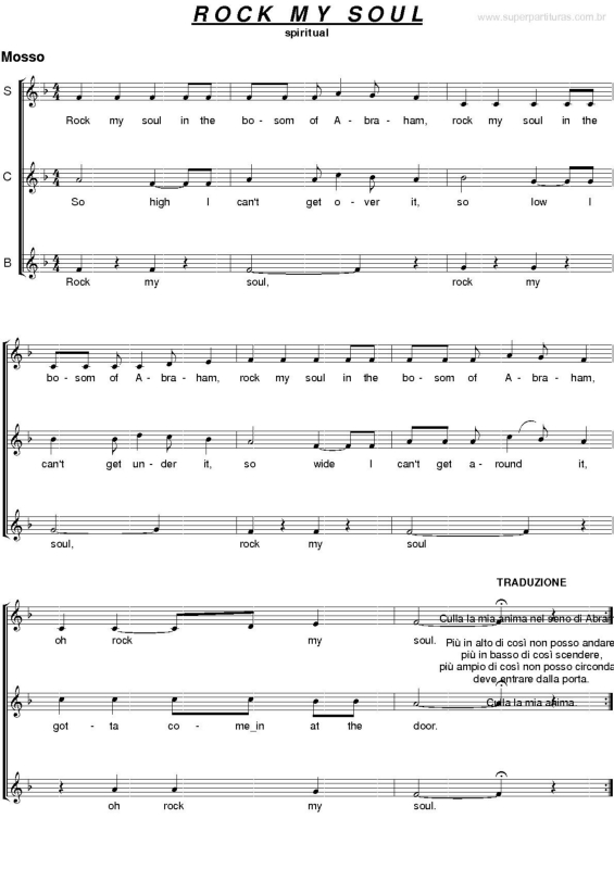 Partitura da música Rock My Soul v.2