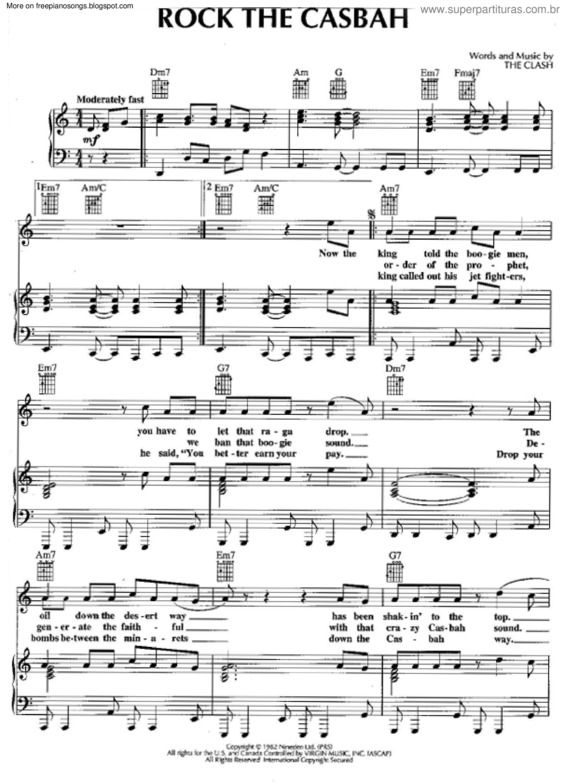 Partitura da música Rock The Casbah