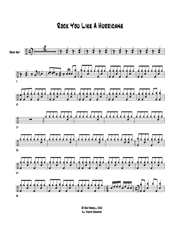 Partitura da música Rock You Like a Hurricane