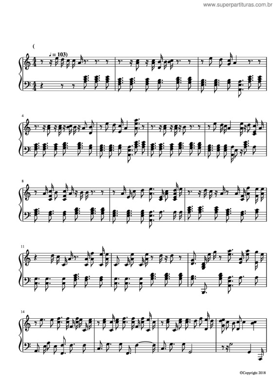 Partitura da música Rockabye It Aint Me Despacito Attention Believer Piano Mashup