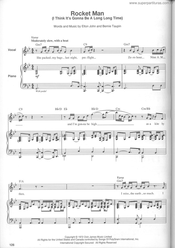 Partitura da música Rocket Man v.3