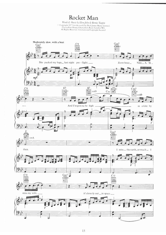 Partitura da música Rocket Man v.4