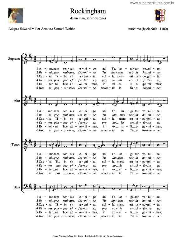 Partitura da música Rockingham – Anónimo