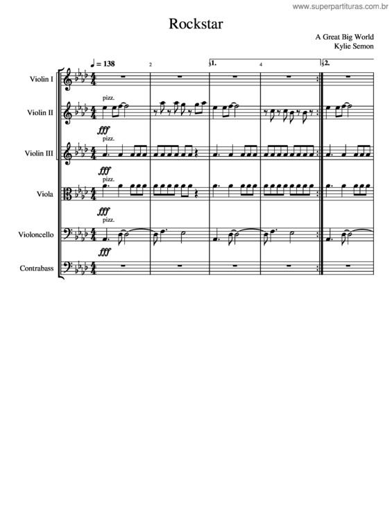 Partitura da música Rockstar – A Great Big World