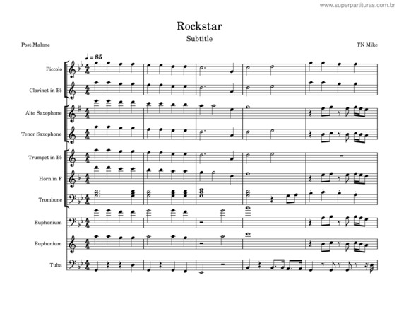 Partitura da música Rockstar – Post Malone