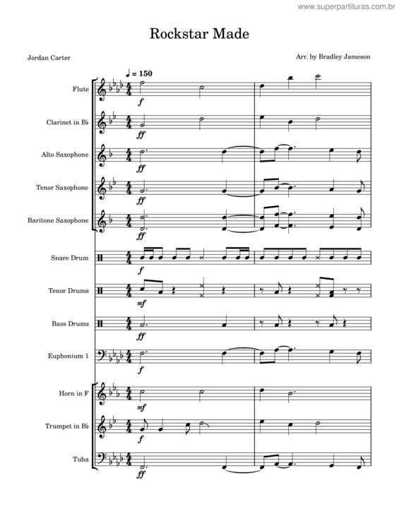 Partitura da música Rockstar Made March Band