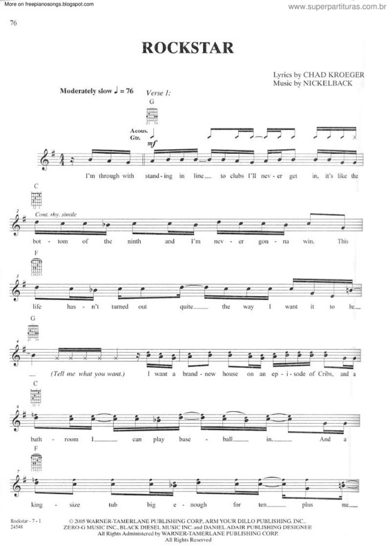 Partitura da música Rockstar v.2