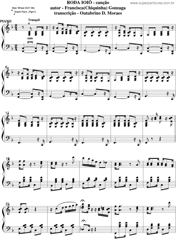 Partitura da música Roda Ioio