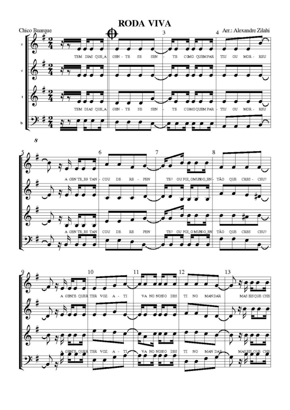 Partitura da música Roda Viva v.4