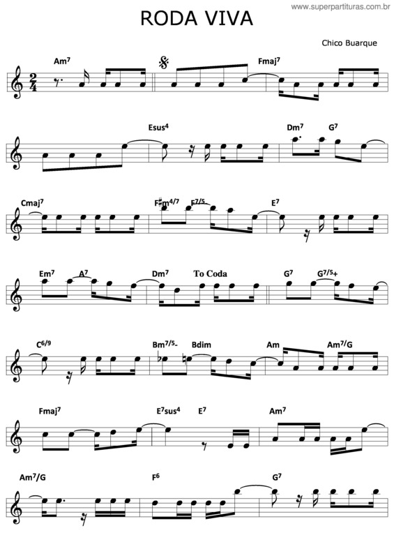 Partitura da música Roda Viva v.5