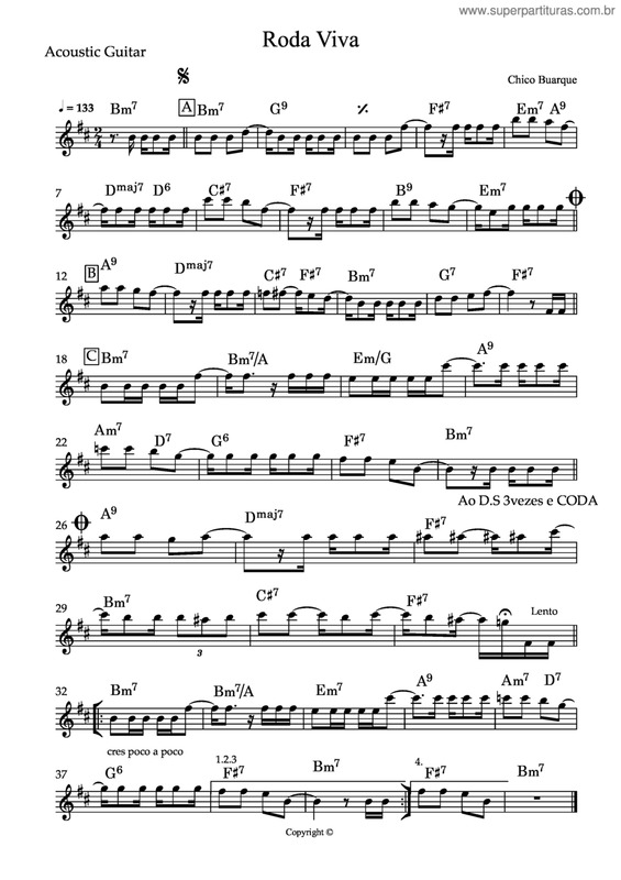 Partitura da música Roda Viva v.6