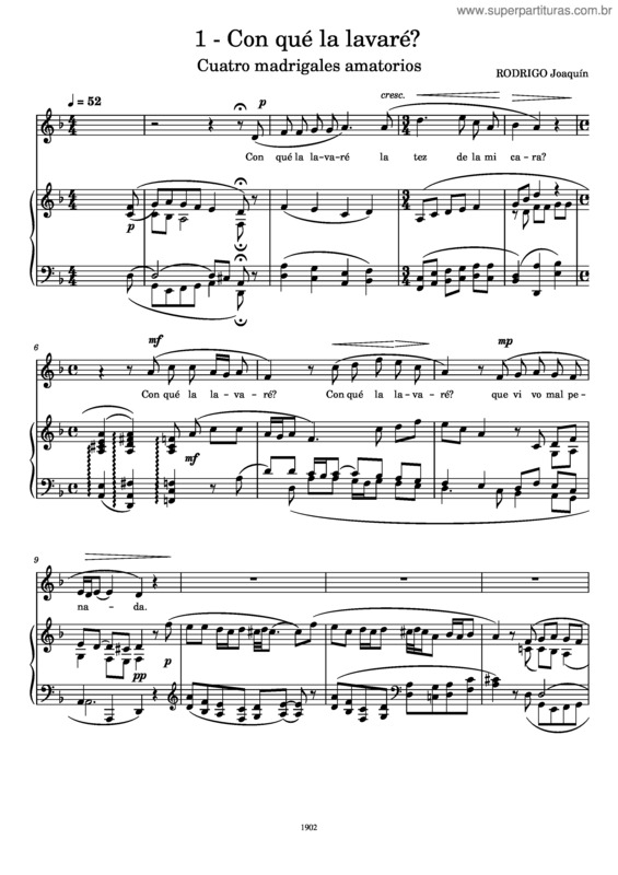 Partitura da música Rodrigo