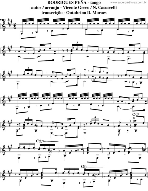 Partitura da música Rodrigues Peña