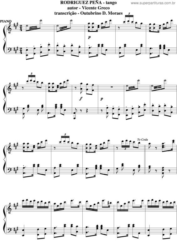 Partitura da música Rodriguez Peña