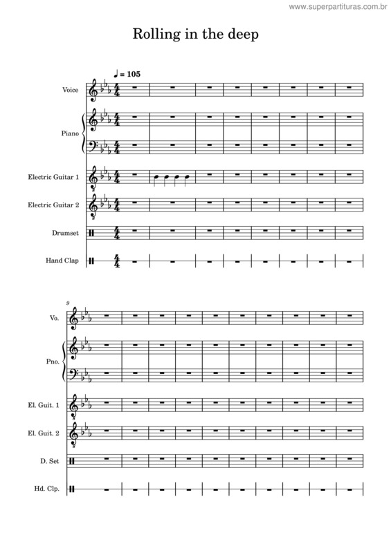 Partitura da música Rolling In The Deep – Adele Rolling In The Deep – Band