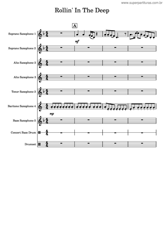 Partitura da música Rolling In The Deep – Adele Rolling In The Deep v.3