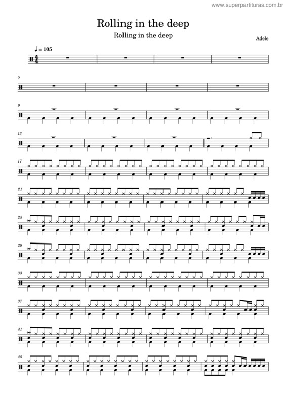 Partitura da música Rolling In The Deep – Adele Rolling In The Deep v.6