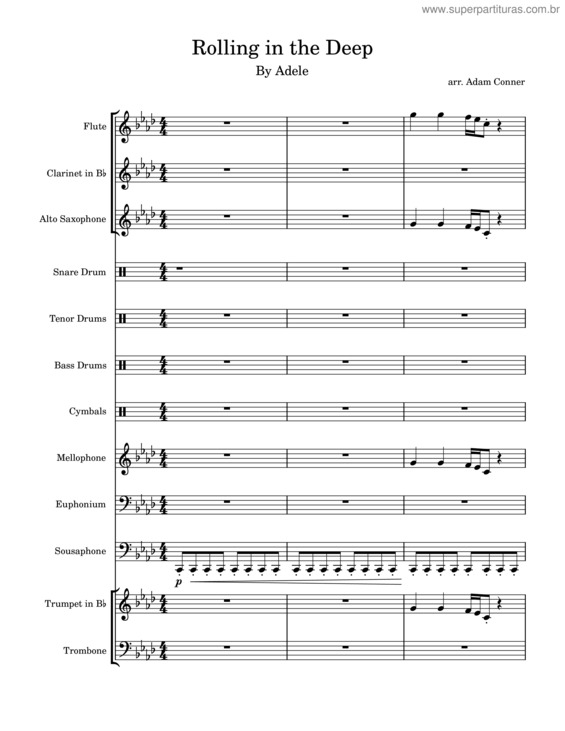 Partitura da música Rolling In The Deep – Adele v.11
