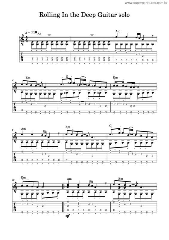 Partitura da música Rolling In The Deep – Adele v.12