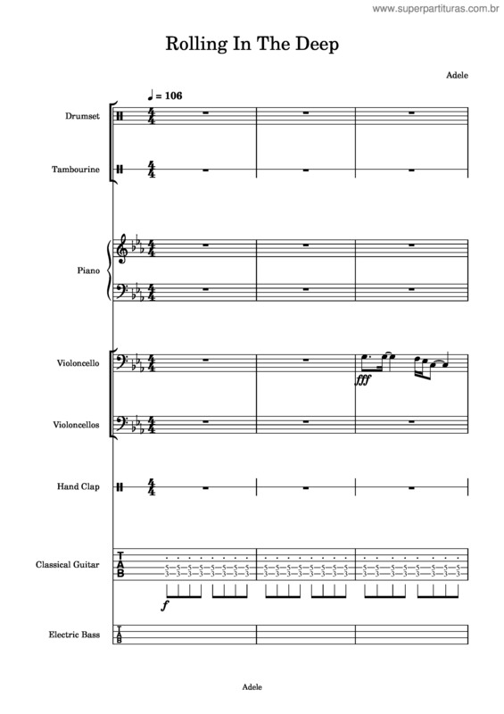 Partitura da música Rolling In The Deep – Adele v.13