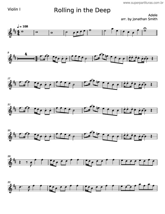Partitura da música Rolling In The Deep – Adele v.14